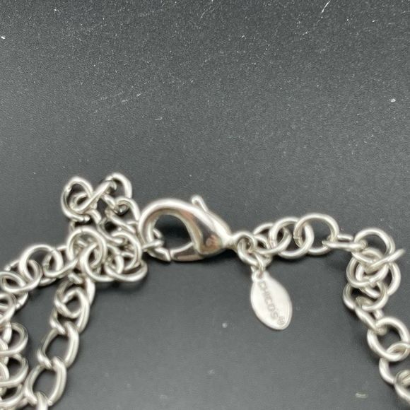 Chico’s Modernist Double Chain Link Silver Tone NECKLACE 19-23” adjustable - Picture 3 of 3